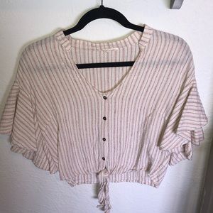 Cute flowy button down crop top